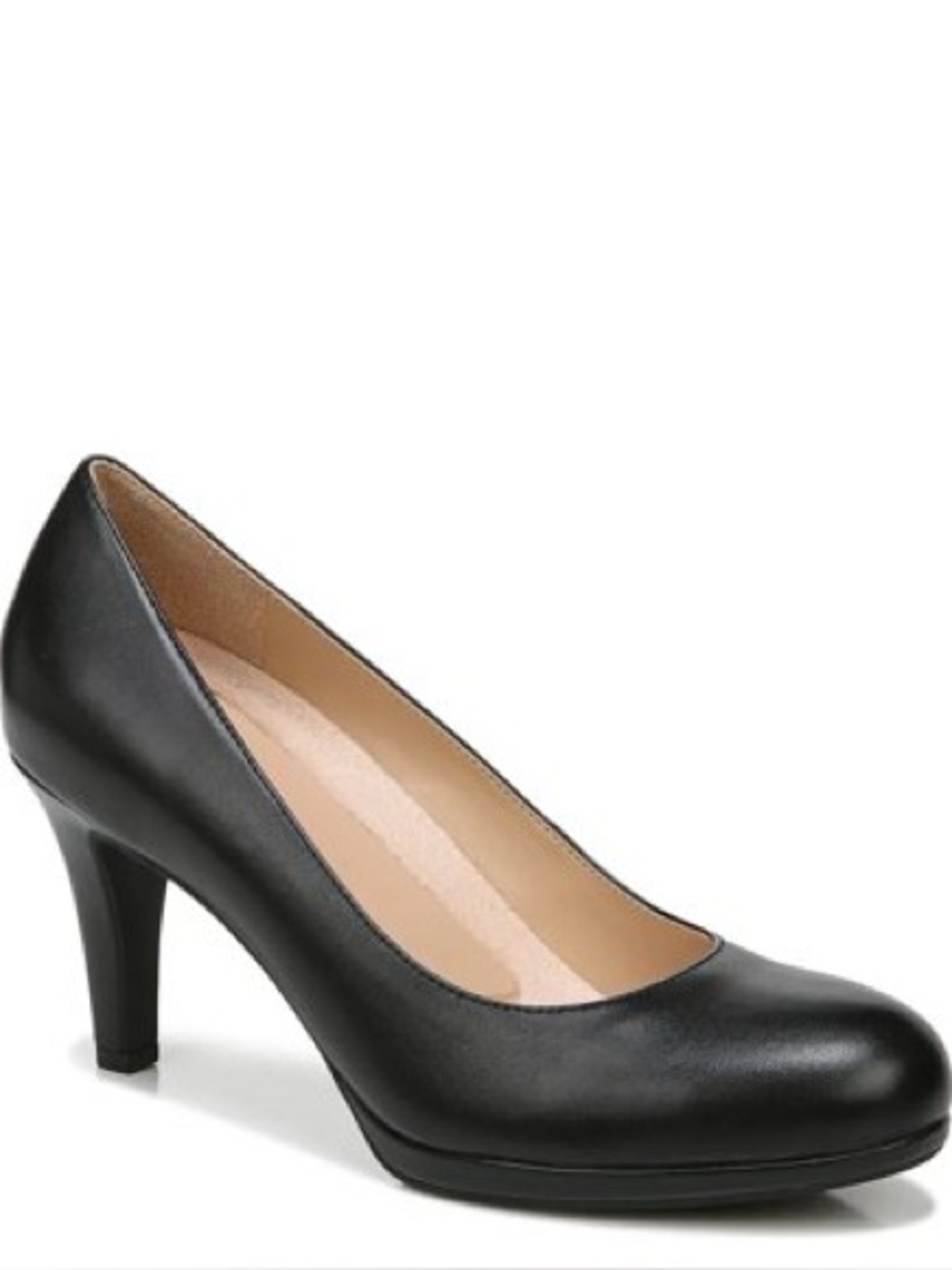 Naturalizer Michelle Black Leather Round Toe Classic Pump Shoe Sz 9.5